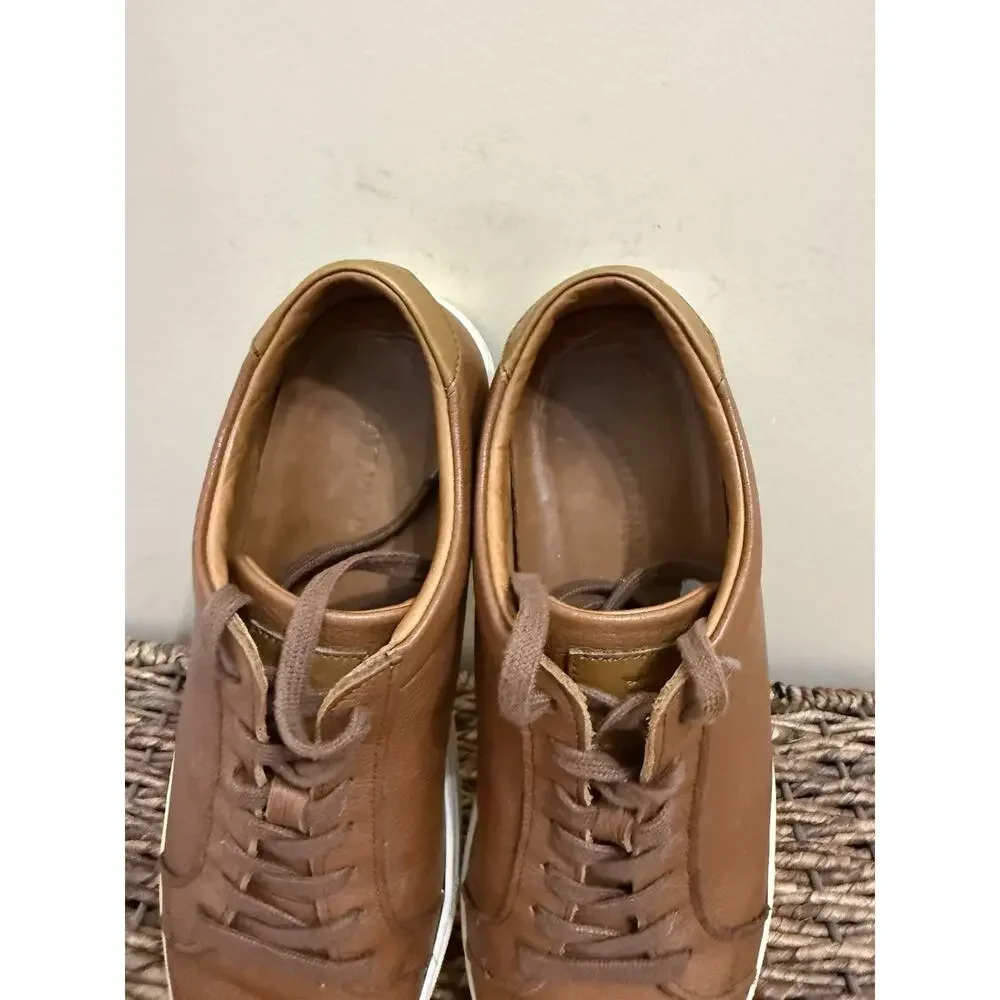 Allen Edmonds “COURTSIDE” Men’s Size 9 D Low-Top Leather Walnut Sneakers nice